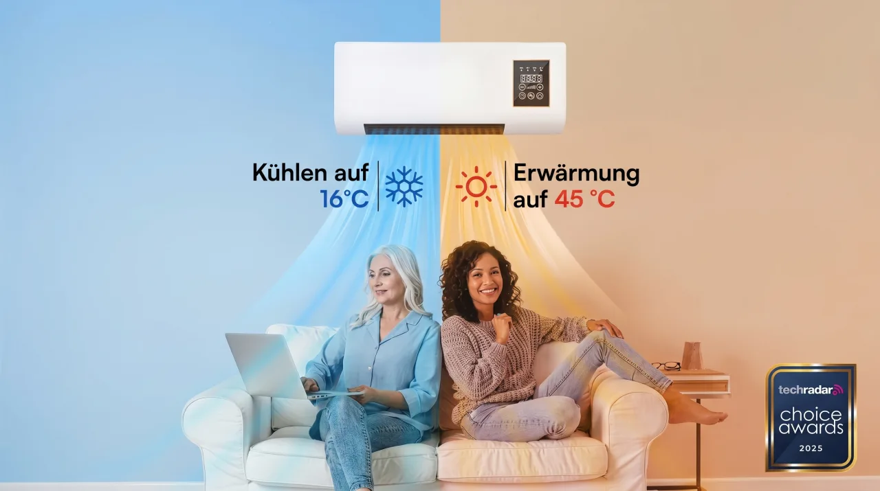 Coolizi Air Conditioner kühlt auf 16 Grad und heizt auf 45 Grad